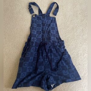 XS/S Blue and navy checkered overalls